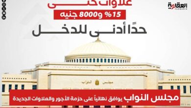 8000 جنيه حدًا أدنى للدخل.. مجلس النواب يوافق نهائيًا على حزمة الأجور والعلاوات الجديدة