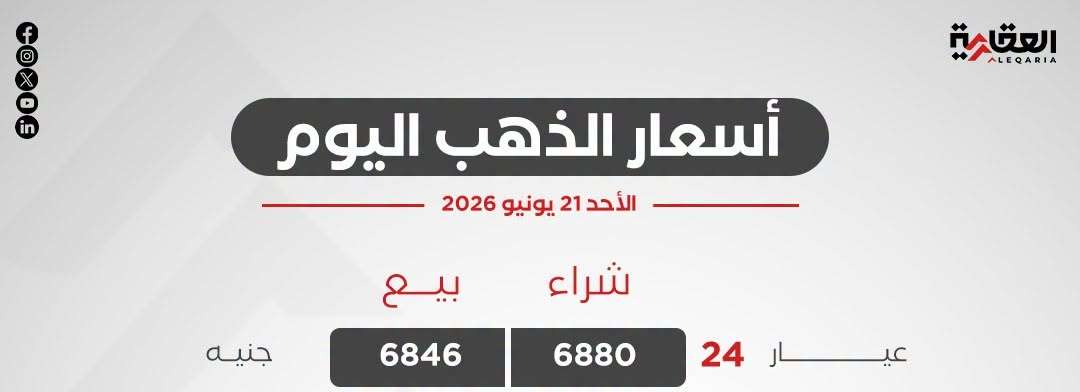 أسعار الذهب اليوم الأحد 21 يونيو 2026