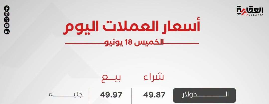 أسعار العملات العربية والأجنبية اليوم الخميس 18 يونيو 2026