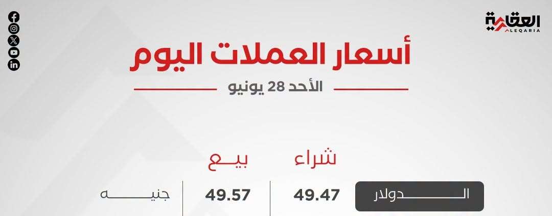 أسعار العملات اليوم الأحد 28 يونيو 2026