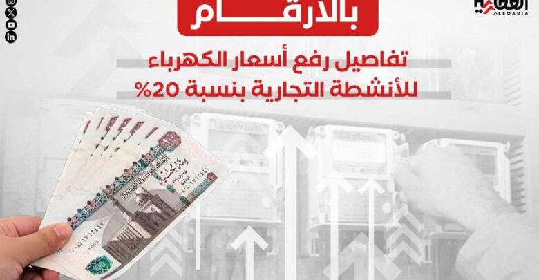 بالأرقام.. تفاصيل رفع أسعار الكهرباء للأنشطة التجارية بنسبة 20%