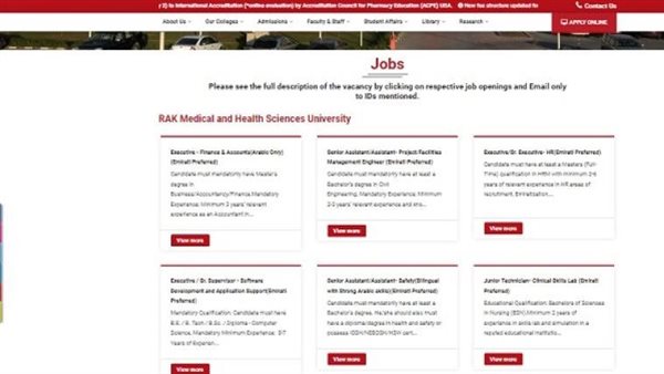 وظيفة جامعة.. جامعة رأس الخيمة تعلن عن وظائف أعضاء هيئة تدريس بعدد من التخصصات