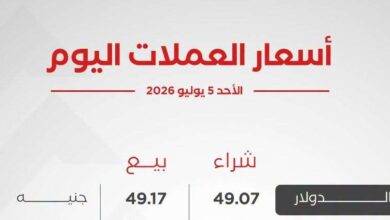 أسعار العملات الأجنبية اليوم الأحد 5 يوليو 2026