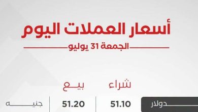 أسعار العملات العربية والأجنبية اليوم الجمعة 31 يوليو 2026