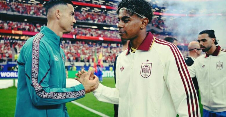 تصرف غير متوقع من لامين يامال تجاه رونالدو بعد فوز إسبانيا على البرتغال