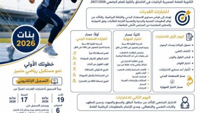 تفاصيل وإجراءات اختبارات القدرات بكلية علوم الرياضة (بنات) بجامعة العاصمة 2026