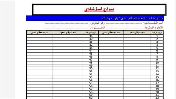 تنسيق الجامعات 2026.. ننشر النموذج الاسترشادي عند تسجيل 75 رغبة وخطوات كتابة الرغبات الصحيحة