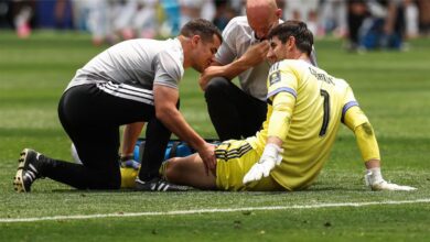 حقيقة تعرض كورتوا لإصابة خطيرة مع منتخب بلجيكا وموقفه من أولى مباريات ريال مدريد بالموسم الجديد