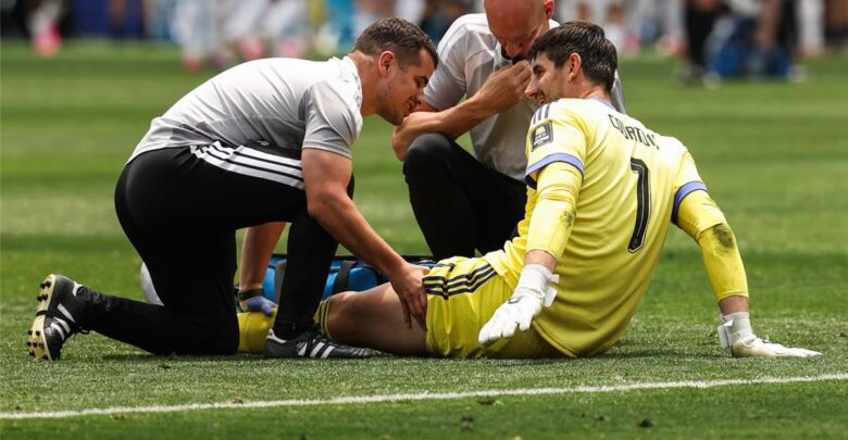 حقيقة تعرض كورتوا لإصابة خطيرة مع منتخب بلجيكا وموقفه من أولى مباريات ريال مدريد بالموسم الجديد