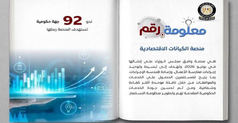 مجلس الوزراء يستعرض إنشاء منصة جديدة للكيانات الاقتصادية والمشروعات المرتبطة بها