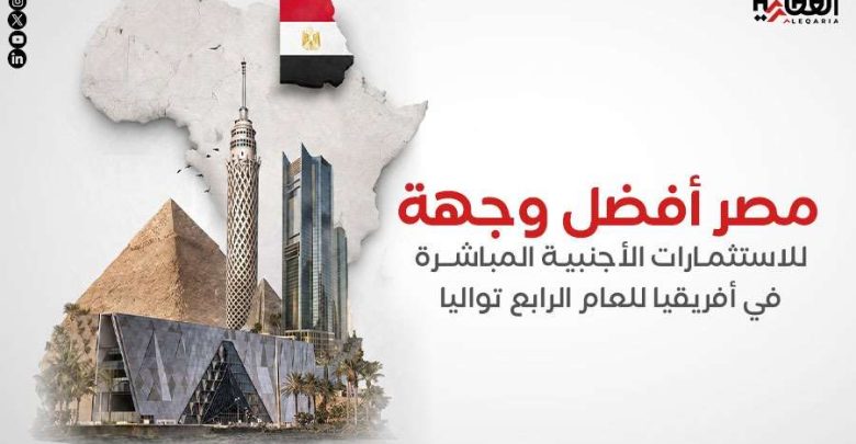 مصر أفضل وجهة للاستثمارات الأجنبية المباشرة في أفريقيا للعام الرابع