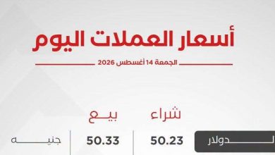 أسعار العملات الأجنبية اليوم الجمعة 14 أغسطس 2026