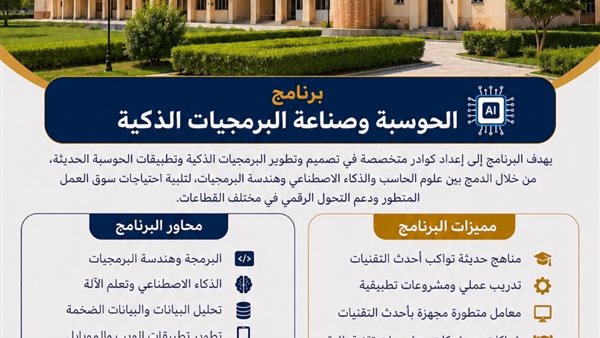 جامعة دمنهور الأهلية تستعرض برنامج الحوسبة وصناعة البرمجيات الذكية لإعداد خريج يواكب الذكاء الاصطناعي