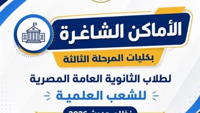 رسميا.. الأماكن الشاغرة في تنسيق المرحلة الثالثة بالجامعات والمعاهد علمي.. نظام الحديث